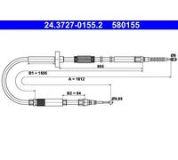 Cable Pull, parking brake ATE 24.3727-0155.2 for AUDI A4 B5 (8D2) 1.9 1995-2000