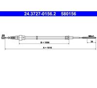 ATE 24.3727-0156.2 Handbrake cable