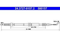 ATE 24.3727-0157.2 Handbrake cable