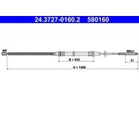ATE 24.3727-0160.2 Handbrake cable