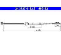 ATE 24.3727-0162.2 Handbrake cable
