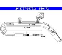Handbrake cable 24.3727-0172.2 ATE for AUDI A6 C5 A6 C5 Avant