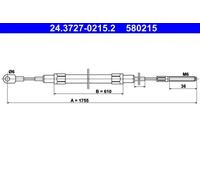 ATE 24.3727-0215.2 Handbrake cable