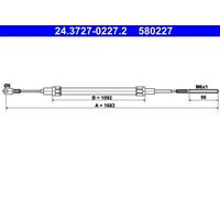 Handbrake cable 24.3727-0227.2 ATE for BMW 3 Compact