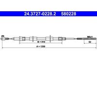 Handbrake cable 24.3727-0228.2 ATE for BMW Z3 Roadster