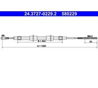 Handbrake cable 24.3727-0229.2 ATE for BMW Z3 Roadster Z3 Coupe