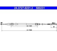 Handbrake cable 24.3727-0231.2 ATE for BMW X5