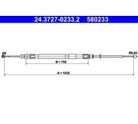 Fits ATE 24.3727-0233.2 BRAKE CABLE