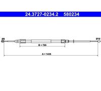 ATE 24.3727-0234.2 Handbrake cable