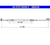 ATE 24.3727-0236.2 Handbrake cable