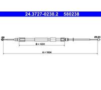 ATE 24.3727-0238.2 Handbrake cable