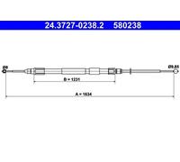 ATE 24.3727-0238.2 Handbrake cable