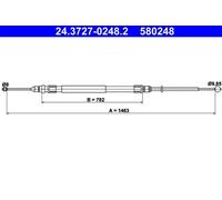 ATE 24.3727-0248.2 Handbrake cable