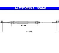 Handbrake cable 24.3727-0249.2 ATE for BMW 3 Gran Turismo