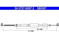 Handbrake cable 24.3727-0307.2 ATE for CITROËN PEUGEOT