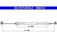 ATE 24.3727-0314.2 Handbrake cable