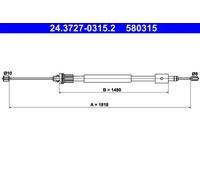Handbrake cable 24.3727-0315.2 ATE for CITROËN PEUGEOT