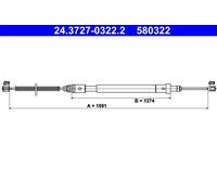 ATE 24.3727-0322.2 Handbrake cable