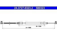 Handbrake cable 24.3727-0323.2 ATE for CITROËN XSARA XSARA Coupe