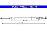 ATE 24.3727-0333.2 Handbrake cable