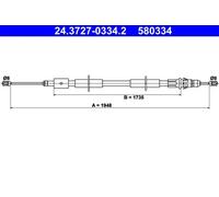 ATE 24.3727-0334.2 Handbrake cable