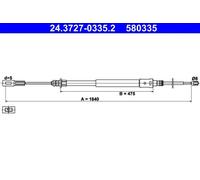 ATE 24.3727-0335.2 Hand brake cable