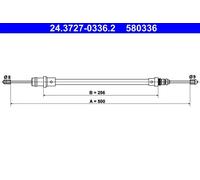 ATE 24.3727-0336.2 Handbrake cable