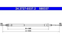 Handbrake cable 24.3727-0337.2 ATE for CITROËN XSARA Estate