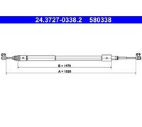 ATE 24.3727-0338.2 Handbrake cable