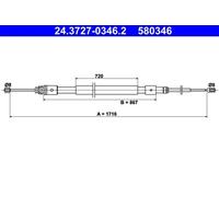 ATE 24.3727-0346.2 Handbrake cable