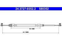 ATE 24.3727-0352.2 Handbrake cable