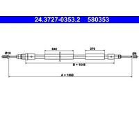 Handbrake cable 24.3727-0353.2 ATE for CITROËN XSARA PICASSO