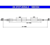ATE 24.3727-0354.2 Hand brake cable
