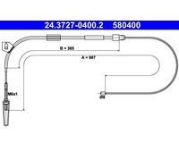 ATE 24.3727-0400.2 Hand brake cable