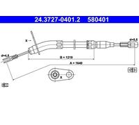 ATE 24.3727-0401.2 Cable, parking brake for MERCEDES-BENZ