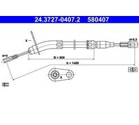 ATE 24.3727-0407.2 Hand brake cable