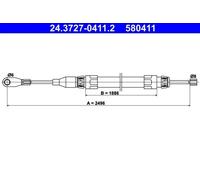 Handbrake cable 24.3727-0411.2 ATE for MERCEDES-BENZ 124 Saloon E-CLASS