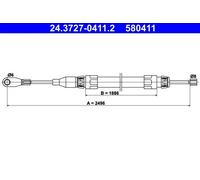 Handbrake cable 24.3727-0411.2 ATE for MERCEDES-BENZ 124 Saloon E-CLASS