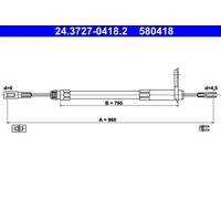ATE 24.3727-0418.2 Handbrake cable