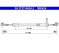 ATE 24.3727-0424.2 Handbrake cable