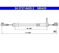 ATE 24.3727-0425.2 Handbrake cable