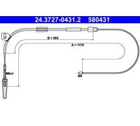 ATE 24.3727-0431.2 Hand brake cable