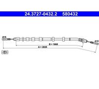 Handbrake cable 24.3727-0432.2 ATE for MERCEDES-BENZ M-CLASS