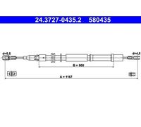 Handbrake cable 24.3727-0435.2 ATE for MERCEDES-BENZ VITO Bus V-CLASS VITO Van