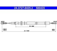 2x ✅Fits ATE 24.3727-0435.2 BRAKE CABLE ⭐UK Seller⭐
