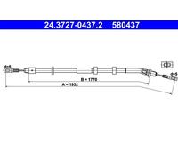 ATE 24.3727-0437.2 Hand brake cable