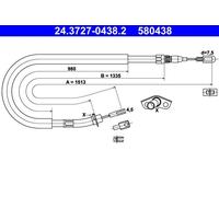 ATE 24.3727-0438.2 Hand brake cable