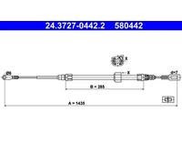 Handbrake cable 24.3727-0442.2 ATE for MERCEDES-BENZ VW