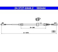ATE 24.3727-0444.2 Handbrake cable