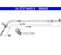 ATE 24.3727-0452.2 Handbrake cable